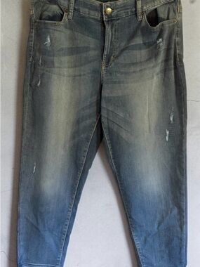 Terra & Sky Washed Blue Ankle Crop Jeans 14w